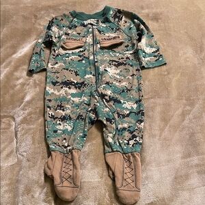 U.S. Marines Camouflage Baby One Piece with Booties